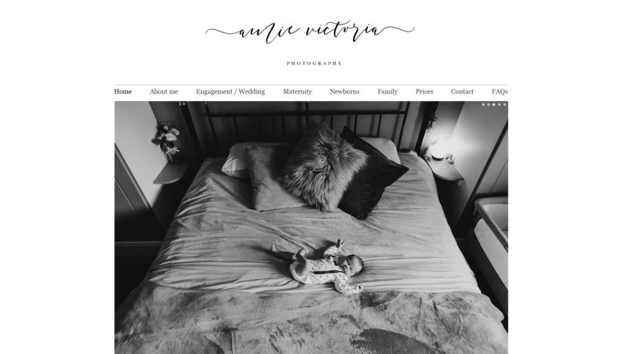 Amie Victoria Photography website screenshot